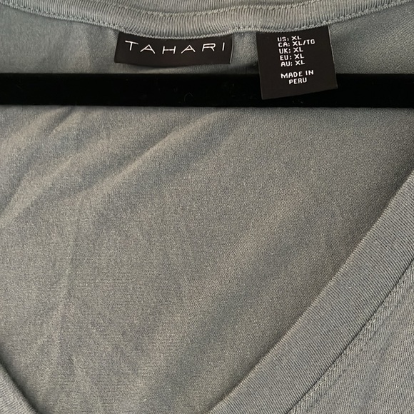 Tahari V-Neck T-Shirt Dress Sage Green size XL - Picture 7 of 9